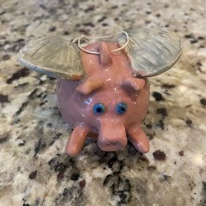 Flying pig handmade figurine, ornament